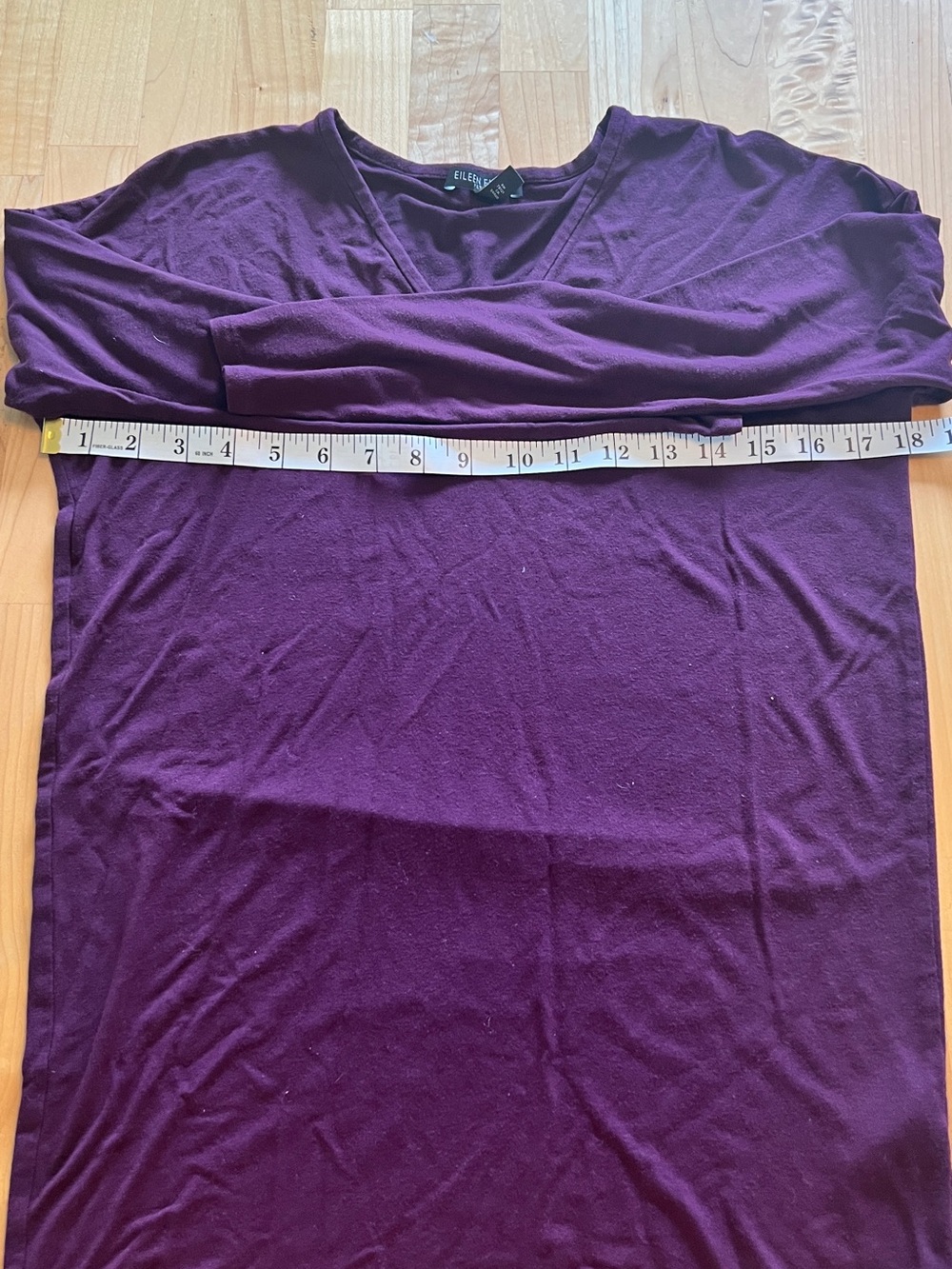 Eileen Fisher Deep Plum V-Neck Top - Picture 6 of 6